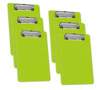 Acrimet Portablocco Formato Memo A5 (23,5 x 16 cm) Clip a Basso Profilo (Plastica) (Colore Verde Acceso) (Confezione da 6 Pezzi)