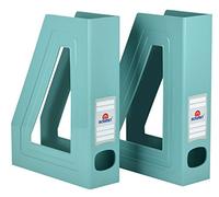 Acrimet Portariviste da Scrivania Verticale, Verde, 2 Pezzi | Plastica resistente, per ufficio e casa, porta-cartelle e posta, design salvaspazio per l'organizzazione