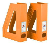 Acrimet Portariviste, Supporto Durevole, Organizzatore Salvaspazio (Plastica) (Arancione Acceso) (2 pezzi)