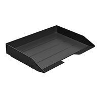 Acrimet Vassoio Portalettere A4 Impilabile Singolo Laterale in Plastica Vaschetta Portadocumenti per Ufficio (Nero) (1 Pezzo)