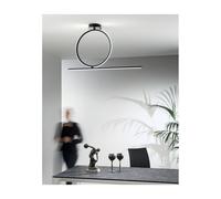 ACROBAT PLAFONIERA MODERNA CON CERCHIO MEDIO LED 35W NERA O ORO DIMMERABILE