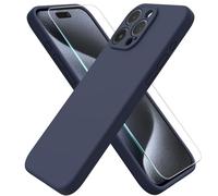 ACRONIX Cover per iPhone 15 Pro Max (6.7"), con 1 Pellicola in Vetro Temperato, Silicone Liquido Premium, Custodia Antiurto a 4 Strati, Fodera in Microfibra per iPhone 15 Pro Max Case-Blu Notte
