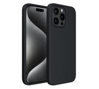 ACRONIX Cover per iPhone 15 Pro Max (6.7"), Silicone Liquido Premium, Protezione Completa, Custodia Antiurto a 4 Strati, Custodia Ultra-Sottile con Fodera in Microfibra per iPhone 15 Pro Max Case-Nero