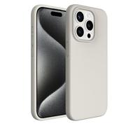 ACRONIX Custodia Silicone Liquido per iPhone 15 Pro (6.1"), Cover per iPhone 15pro Protettiva per Tutto il Corpo, Morbida al Tatto per iPhone 15 Pro Case-Grigio Pietra