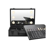 Acronmers Beauty case di grande capacità con specchio LED, organizer per trucchi con luce regolabile in 3 colori, custodia da viaggio per donne, adolescenti e ragazze (45,7 cm)