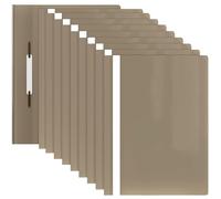 ACROPAQ - 10 x Portalistini A4 - Fronte trasparente e retro colorato, Cartelline portadocumenti per un massimo di 70 pagine, Pastel khaki - Cartelle di plastica, Cartelle portadocumenti