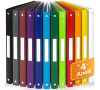 ACROPAQ - 12 x Raccoglitore ad anelli A4 morbido - 4 Anelli - Con etichette sul dorso, Dorso 2,5 cm, Arco di Colore dalla collezione Natura - Raccoglitori con anelli A4