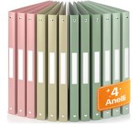 ACROPAQ - 12 x Raccoglitore ad anelli A4 morbido - 4 Anelli - Con etichette sul dorso, Dorso 2,5 cm, Colore Terra dalla collezione Natura - Raccoglitori con anelli A4