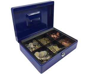 ACROPAQ AG250B - Cofanetto portamonete 250 x 185 x 80 mm, colore: Blu