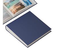 ACROPAQ Album fotografico - 100 pagine, Fino a 600 foto, Per 9x13 cm, 10x15 cm e 13x18 cm, Album fotografico personalizzabile, Copertura in lino Blu scuro - Scrapbooking, Album foto