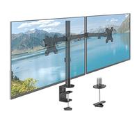 ACROPAQ - Braccio doppio monitor - Per schermi da 13-32 pollici, Girevole 360°, Veloce da montare, Altezza e angolo regolabili - Monitor arm, Braccio monitor scrivania- Nero