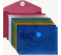 ACROPAQ Carpetta Porta Documenti - Organizza i Tuoi Documenti con 10 x Cartella Porta Documenti A6 - Chiusura Sicura in Chiusura a strappo - Colori Assortiti