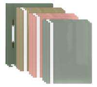 ACROPAQ Cartelle Documenti - 12x A4 Portadocumenti con Tasca Frontale in PP - Mix Colori Pastello - Organizza i Tuoi Documenti con Stile