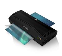 ACROPAQ Plastificatrice A4 - Per plastificare pellicole fino a A4 (max 23 cm di larghezza), Con tasto anti-inceppamento, Funzione a caldo e a freddo - Laminatrice - Nero- AL42