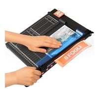 ACROPAQ Taglierina per carta A4 - For 8 sheets max, Magnetic cutting guide, Compact, Anti-slip feet, Nero - Taglierina, Tagliacarta