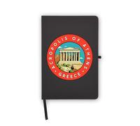 Acropoli di Atene Grecia Viaggio Souvenir Viaggio Badge Notebook, pagine vuote, copertina in ecopelle, agenda, diario, quaderno di lavoro