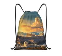 Acropolis Cityscape Skyline Donna Uomo Borsa Con Coulisse Impermeabile Sacca Sportiva Resistente Zaino Con Coulisse Per Viaggio Spiaggia Calcio