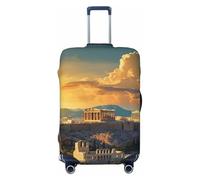 Acropolis Cityscape Skyline Travel Luggage Elastico Lavabile Valigia Copertura Protettiva Moda Elastico Bagaglio Antipolvere Manica Adatto 18-32 pollici, Nero, Piccolo