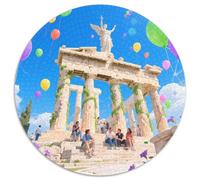 Acropolis of Athens 1000 Pezzi Puzzle Grande Adulti Puzzle Rotondo Idea Regalo Per Bambini Decompressione E Regalo Per Adulti E Bambini Stampa Di Alta Qualità 1000pcs (67.5x67.5cm)
