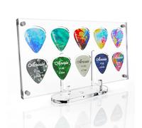 Acrosia Espositore per plettro per chitarra, in acrilico trasparente, magnetico, organizer con supporto, per pratica e studio, accessori per chitarra da scrivania