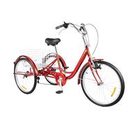 ACROSSPART 24 pollici triciclo adulto con cestino City bike con parafango triciclo 6 velocità 3 ruote triciclo adulto con carrello City Bike triciclo adulto triciciclo per adulti
