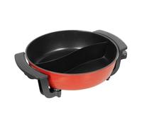 ACROSSPART Hot Pot elettrico antiaderente con doppia camera Shabu Shabu Yin Yang Hot Pot con coperchio in vetro Twin Pentola 30 cm portatile Mini multicooker a induzione pentole per casa, viaggio