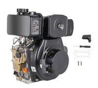 ACROSSPART Motore diesel da 5 cv a 4 tempi, motore elettrico raffreddato ad aria, 247 cc, motore industriale, albero da 20 mm, avviamento a fune per pompa dell'acqua, microtiller, basso consumo di