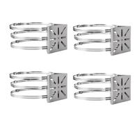 Acrux7 Confezione da 4 staffe di montaggio per palo con 12 loop, in acciaio inox, staffe di montaggio per palo per telecamera di sicurezza verticali, staffe di montaggio per telecamera per pali