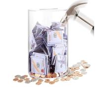 Acryl Spardose - Klare Runde Geldbox, Sparbüchse | Durchsichtige Aufbewahrungsbox für Kinder Mädchen Kleinkinder, Lernspielzeug zum Sparen Zuhause Tisch Dekoration