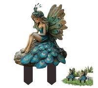Acrylfairy Figure - Vaso per piante da giardino piatto, ornamenti, inserti decorativi per fiabe interne all'aperto, statuetta di gnomo colorata per terrazza | Desk Yard vasi per fiori da prato