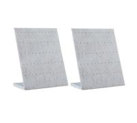 Acrylic 2 Pezzi Espositore Orecchini in Velluto Porta Orecchini 60 Fori Supporto Forma a L Contenitore Scaffale Appendi Orecchini Organizer per Orecchini Espositore per Borchie Gioielli Display