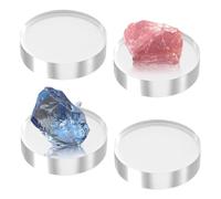Acrylic Base Stand, Round Acrylic Display Stands, 4 Pieces Round Storage Base For Mineral Specimen Art Craft Workplace Shop Bedside Table