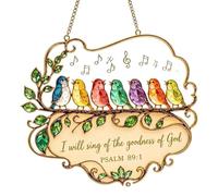Acrylic Bird Window Decor - Bible Verse Hanging Ornament | Faith