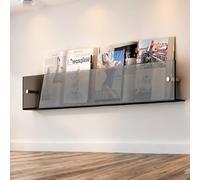 Acrylic Bookshelf For Wall Bookshelves Hanging Bookcases For Small Spaces 15.7in-47in Width Behind Door Organizer Book Display,Stainless Steel Hex Socket Cap Screws,Grey, Orange(Gris,60CM/24IN)
