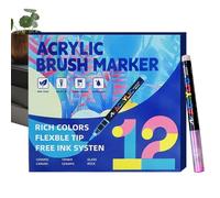 Acrylic Brush Marker - Kids Paint Markers Set | Multi-Color Soft Layerable Art Supplies | Tip Writing Pens For Party Thanksgiving School Uffiices Crafting Birthday Christmas Weekday Prizes Rewards