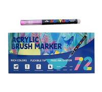Acrylic Brush Marker - Kids Paint Markers Set | Multi-Color Soft Layerable Art Supplies | Tip Writing Pens For Party Thanksgiving School Uffiices Crafting Birthday Christmas Weekday Prizes Rewards
