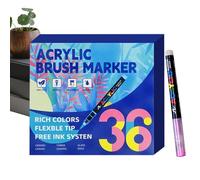 Acrylic Brush Marker - Kids Paint Markers Set | Multi-Color Soft Layerable Art Supplies | Tip Writing Pens For Party Thanksgiving School Offices Crafting Birthday Christmas Weekday Prizes Rewards