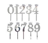 Acrylic Cake Topper, Decorative Cupcake Pick, Glitter Number Sign with, Party Dessert Ornament, Reusable Acrylic Accent, Celebration Supply for Wedding Graduation