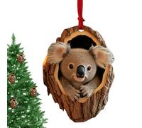 Acrylic Christmas Ornaments - Animal Christmas Tree Decorations | Animal Christmas Tree Ornaments | Cute Pendant Christmas Ornaments | Bag Pendant, 2D Acrylic Koala Monkey Cat Car Ornament