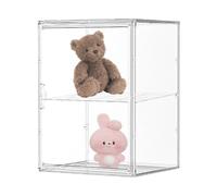 Acrylic Display Box - Clear Double Layer Figure Doll Storage Container | Dustproof Collectable Showcase Rack | Action Figures Organizer Case For Living Room Bedroom Playroom