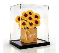 Acrylic Display Case Compatible with Lego 40524 Sunflower Preserved Flower Building Block Model UV Protection Box Collector Gift Protect and Decorate Your modle (Black)