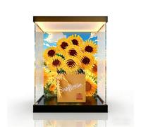 Acrylic Display Case Compatible with Lego 40524 Sunflower Preserved Flower Building Block Model UV Protection Box Collector Gift Protect and Decorate Your modle (Tri-Color Lightbox B)