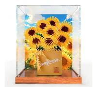 Acrylic Display Case Compatible with Lego 40524 Sunflower Preserved Flower Building Block Model UV Protection Box Collector Gift Protect and Decorate Your modle (Background)