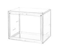 Acrylic Display Case - Extra Thick Stackable Holder | Clear figure storage with magnetic door, 1-Pack Removable Partition for Collectible Figurine Card Hobby Shoe Purse