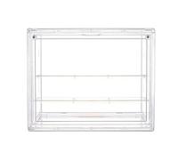 Acrylic Display Case - Extra Thick Stackable Holder | Clear figure storage with magnetic door, 1-Pack Removable Partition for Collectible Figurine Card Hobby Shoe Purse