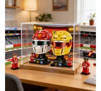 Acrylic Display Case for Lego Ferrari Team Helmets 43014+43022 Acrylic Display Case - Clear Storage and Display Box Compatible (Case Only, Without Le *go) (Background A)