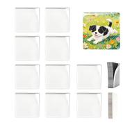 Acrylic Diy Fridge Magnets, Square Picture Frame Set, Fridge Magnet Making Kit with Backing Adhesive, Clear Home School Classroom, Versatile Apartment College Dorm, Living Room Decor Item