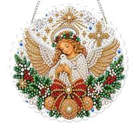 Acrylic DIY Pendant Rhinestone Dot Art | Set di strumenti con codice colore per decorazioni per la casa da appendere su un lato da 9,84x7,87 pollici