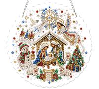 Acrylic DIY Pendant Rhinestone Dot Art | Set di strumenti con codice colore per decorazioni per la casa da appendere su un lato da 9,84x7,87 pollici