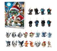 Acrylic Dragon Countdown Ornament 24 Day Calendar For Tree And Bag